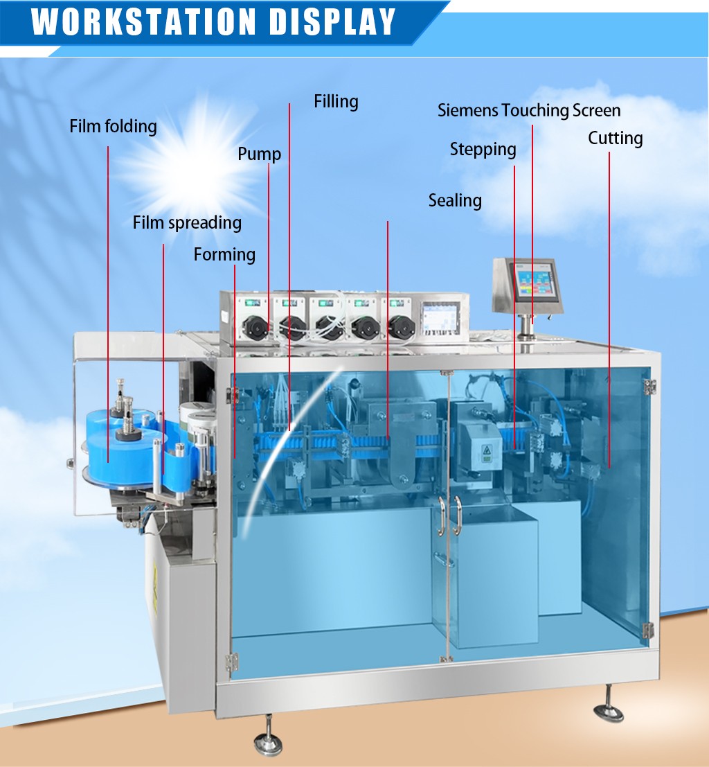 Full Automatic Flat Plate Filling Sealing Liquid Blister Packing Machine