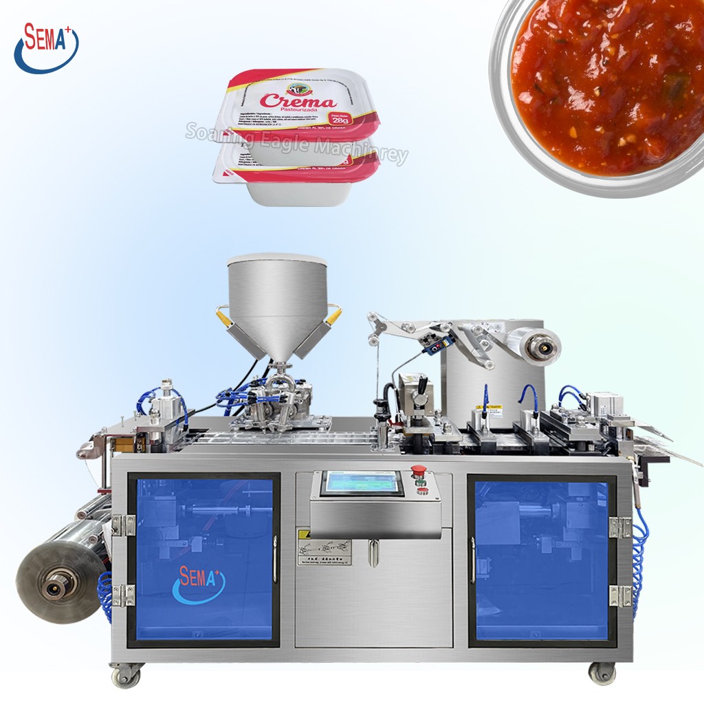 Full Automatic Chocol Jam Butter Mayonnaise with Seeds Blister Form Fill Seal Packaging Blister Pack Machine for Honey Full Automatic Chocol Jam Butter Mayonnaise with Seeds Blister Form Fill Seal Packaging Blister Pack Machine for Honey