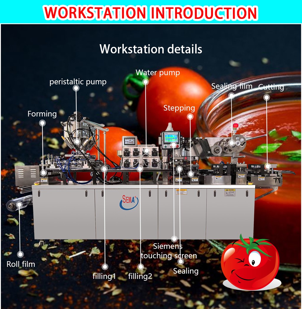 Automatic Blister Food BBQ Sauce Heart-shaped Honey Cream Chocolate Liquid Blister Filling Sealing Blister Packaging Machine