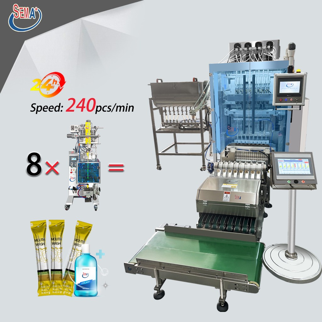 Multi-track strip bag packaging machine
