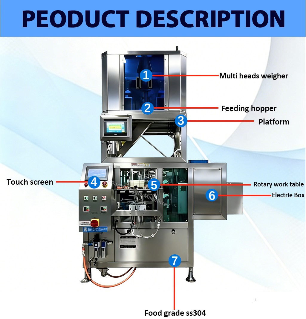 Powdered Spice Soap Automatic Granule Powder-Vacuum-Packaging-Machine Premade Bag Sachet Pre-packaged Meals Packaging Machine