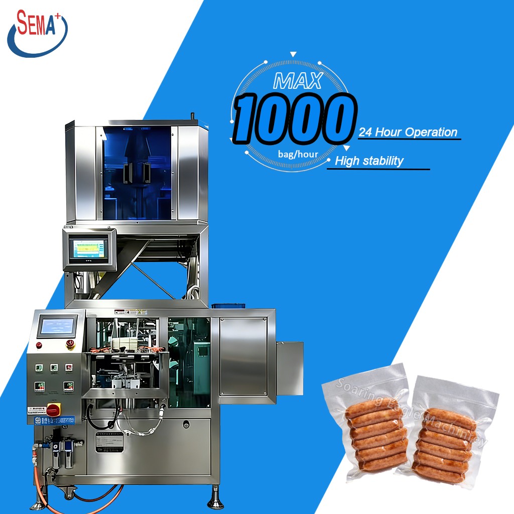 Rotary Vacuum Snacks Food Premade Bag Packaging Machine With Multihead Weighed
