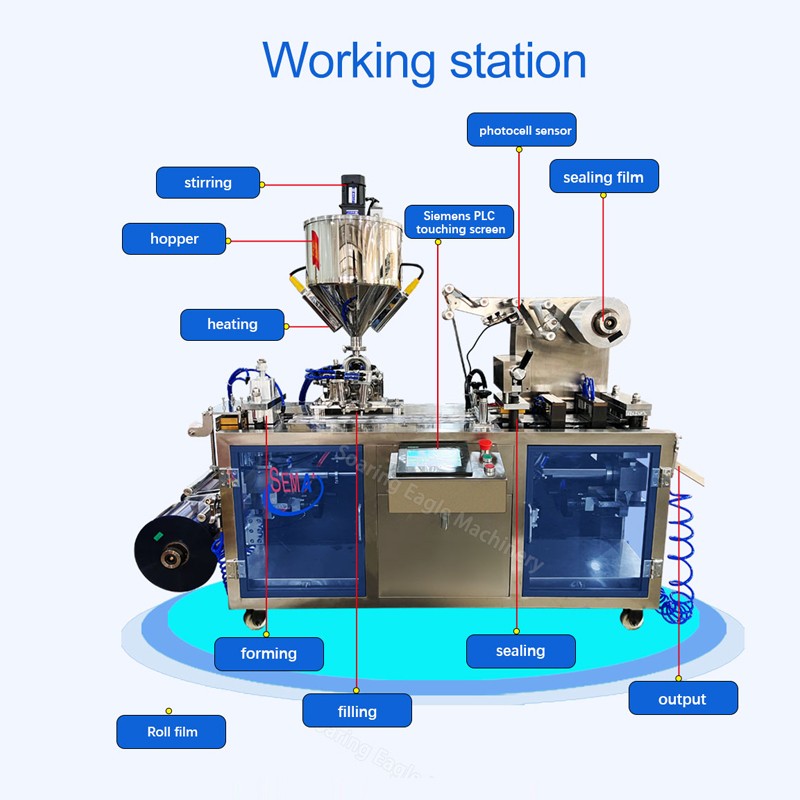Automatic Sauces Ketchup Forming Easy Open High Frequency Sealing Butter Blister Packing Machine Automatic Sauces Ketchup Forming Easy Open High Frequency Sealing Butter Blister Packing Machine