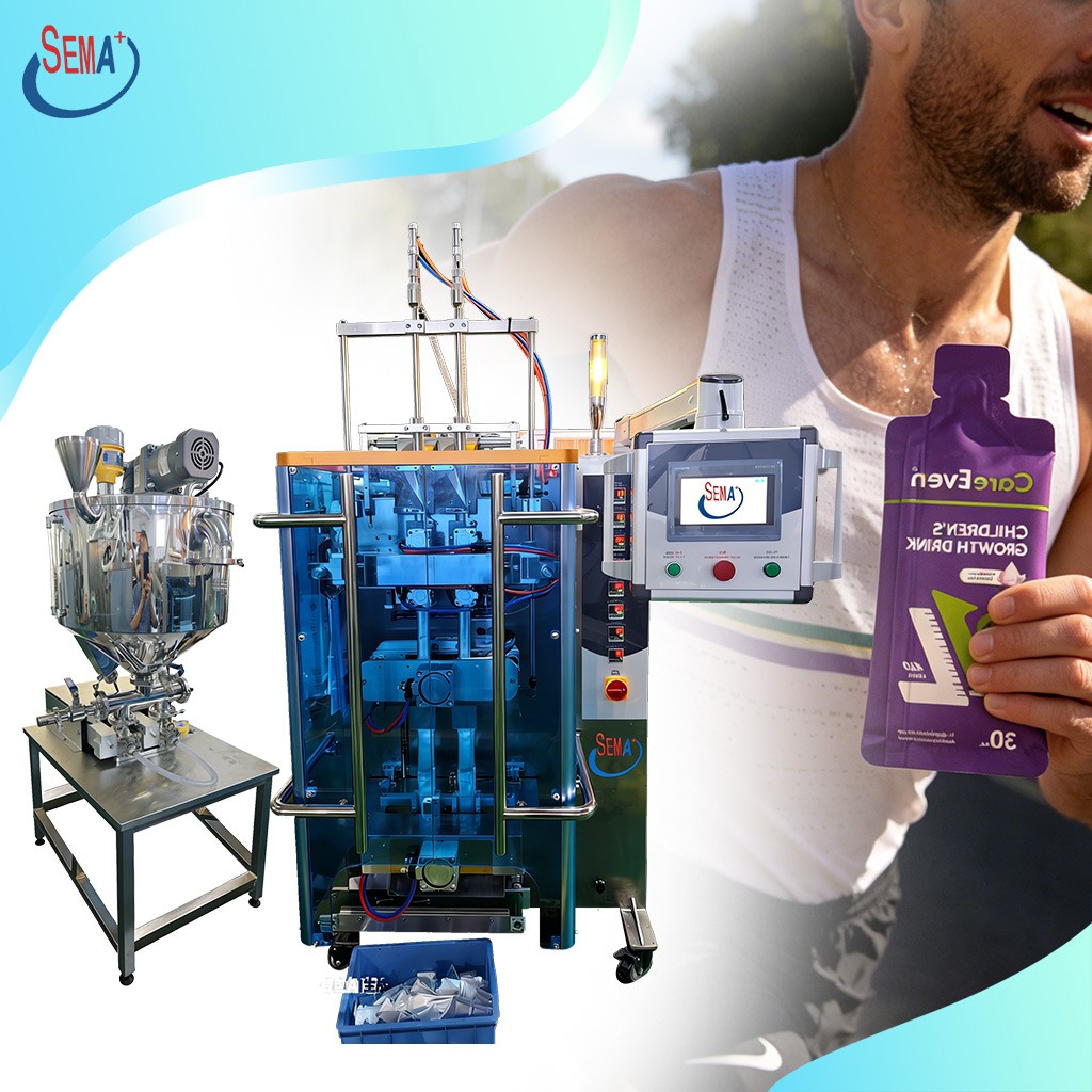 SEMA+ Fully Automatic Dual-Lane Shaped Sachet Packing Machine For Functional Drinks Coffee Honey Liquids