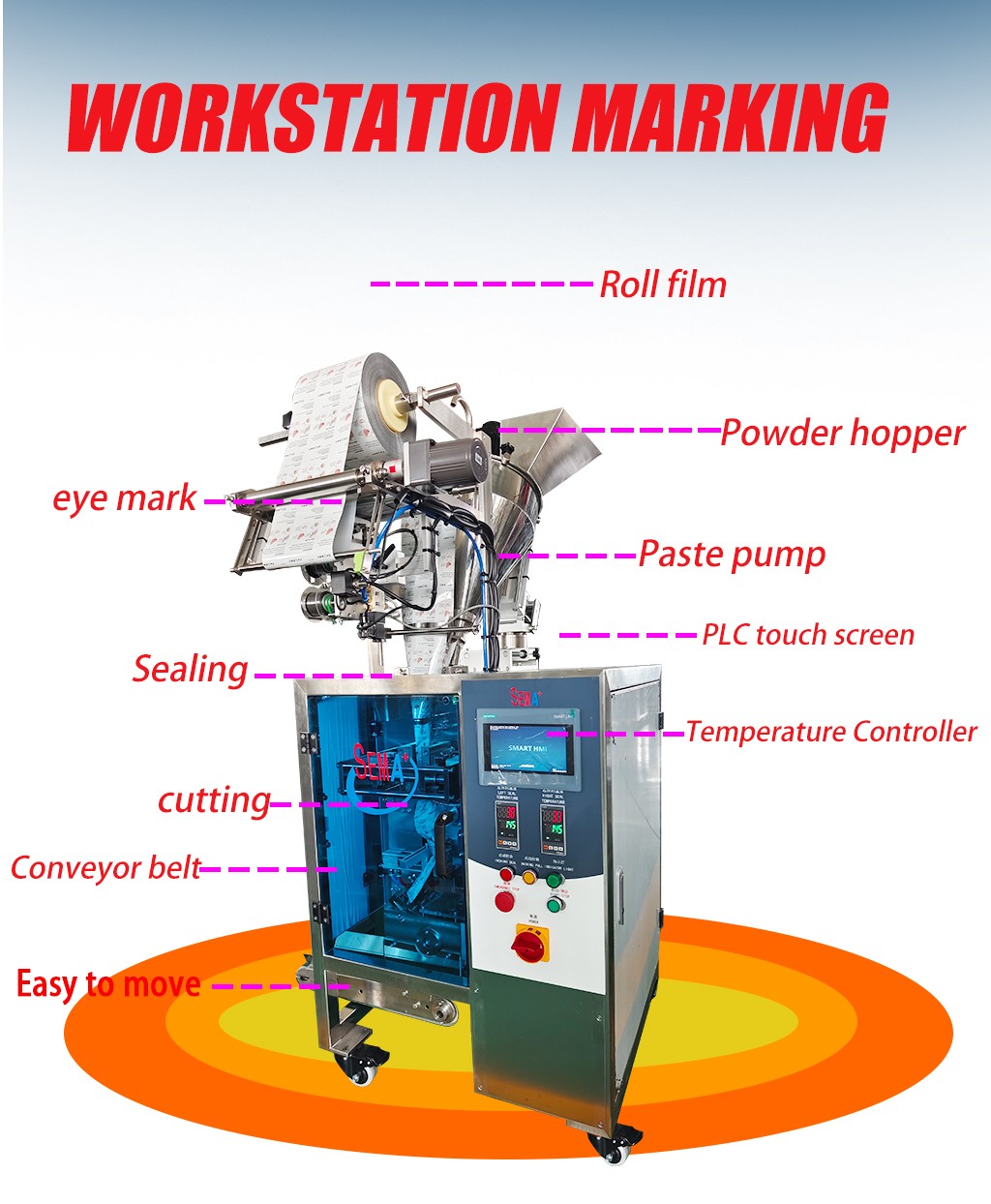 Pack Equipment Bags Seal Small Pouch 4 Side Seal Filling Automatic Protein Powder Coffee Powder Sachet Packing Machine