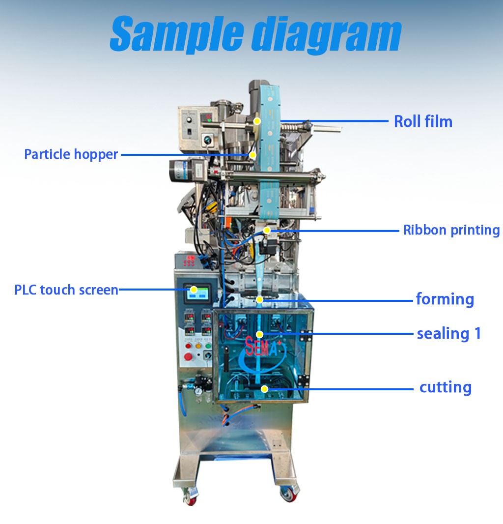 Smaller Automatic Paste Double Heat Sealin Four-Side Seal Pouch Filling Electric Food Sachet Packing Machine