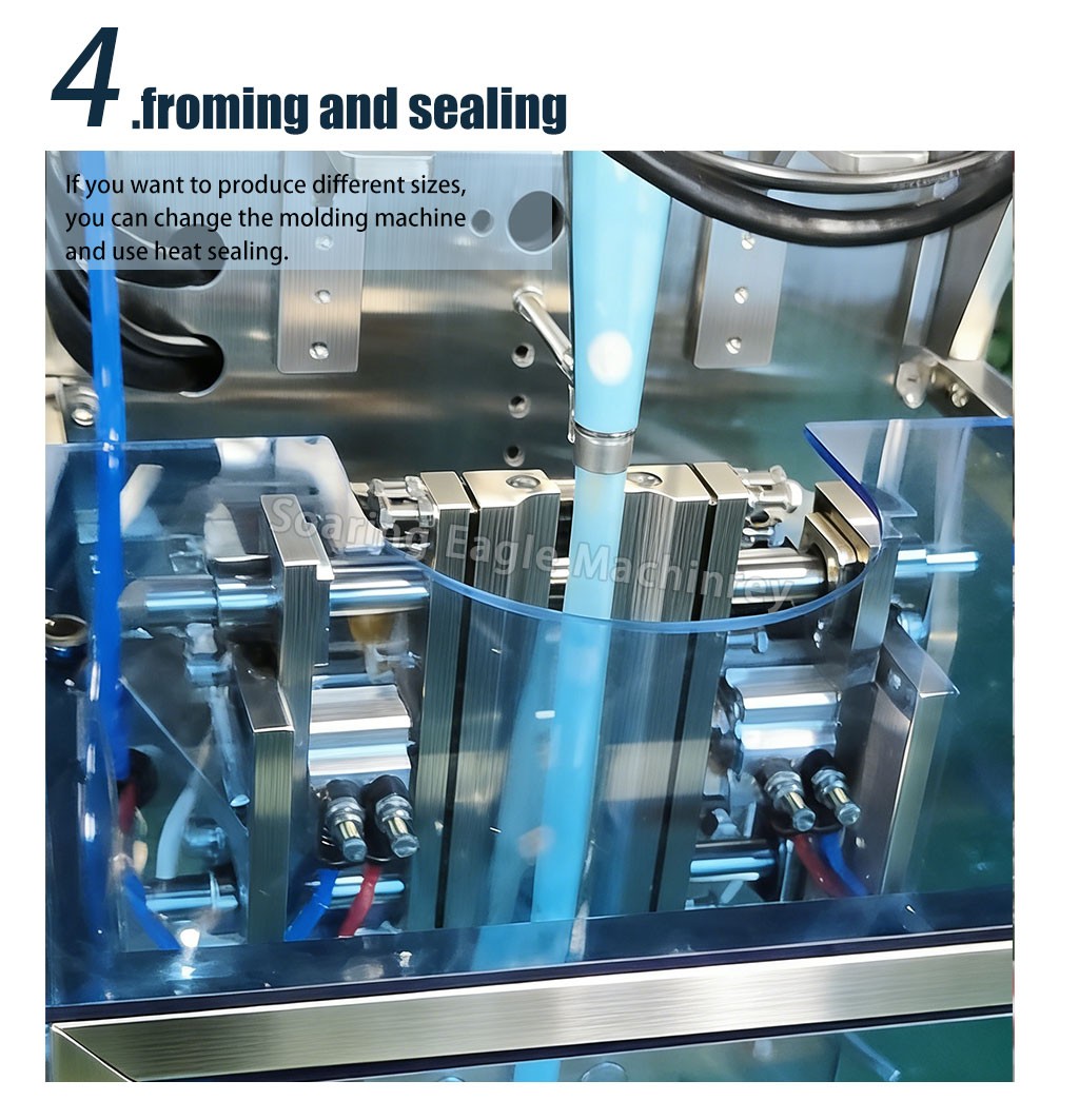 Smaller Automatic Paste Double Heat Sealin Four-Side Seal Pouch Filling Electric Food Sachet Packing Machine