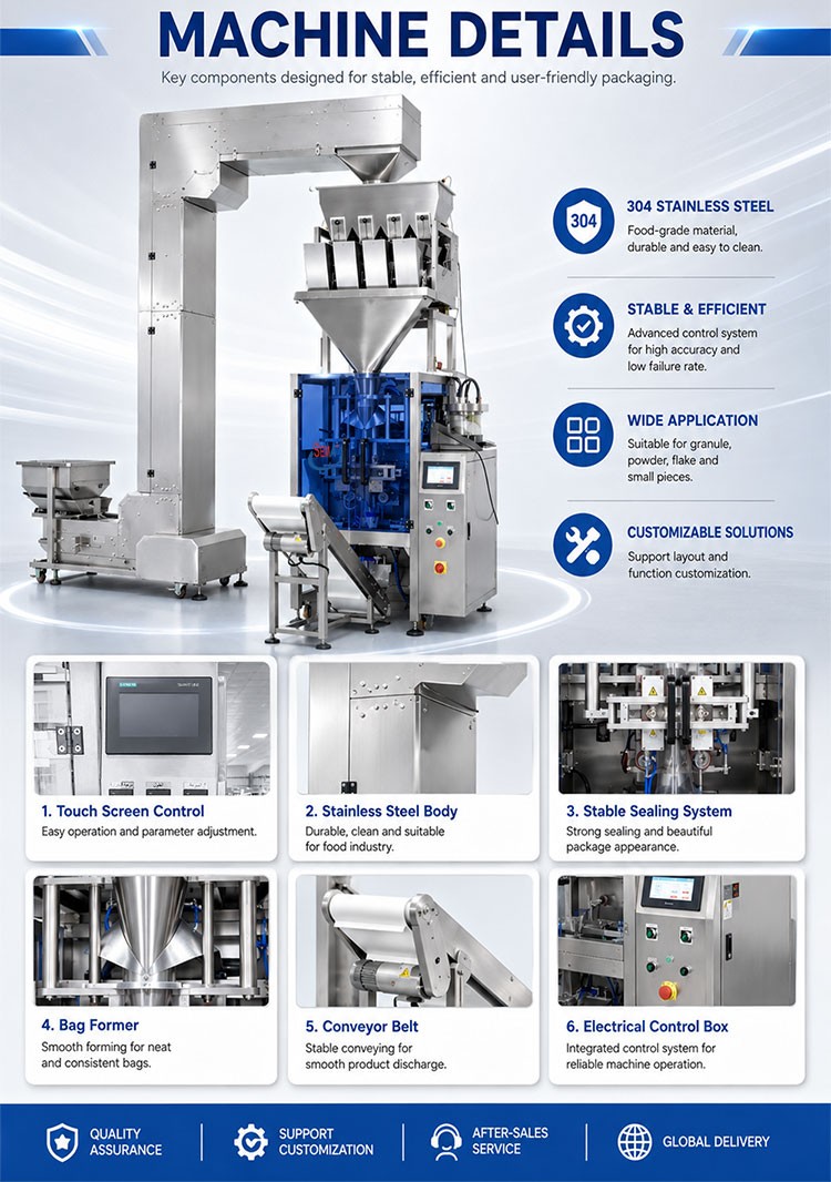 Automatic VFFS Pouch Bag Packing Machine for Rice and Grains Automatic VFFS Pouch Bag Packing Machine for Rice and Grains