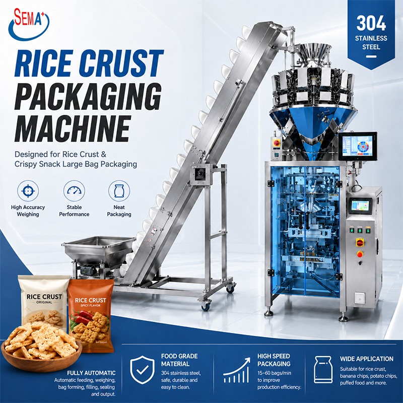 Automatic VFFS Pouch Bag Packing Machine for Rice Crust Chips and Snacks