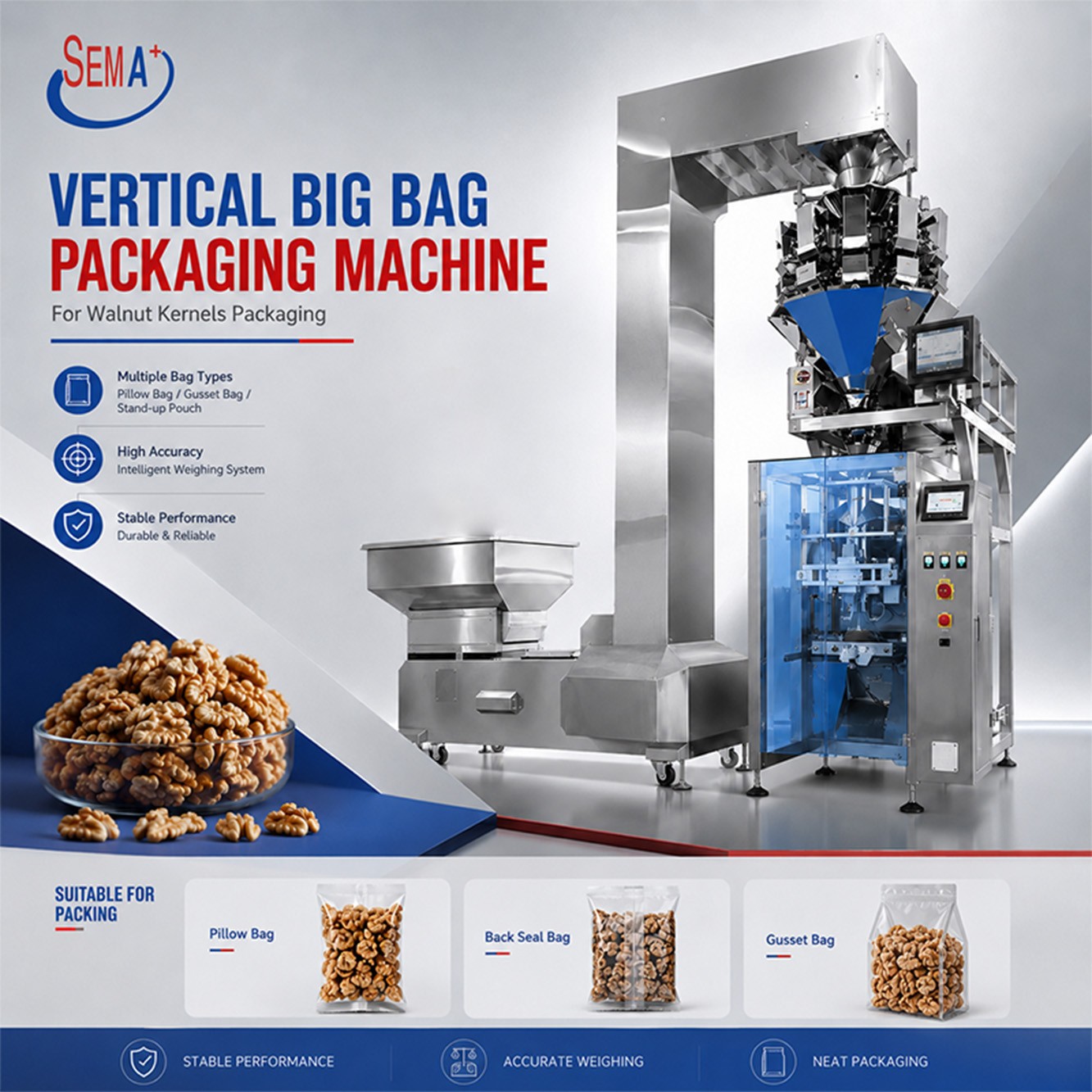 Automatic VFFS Pouch Bag Packing Machine for Mixed Nuts Automatic VFFS Pouch Bag Packing Machine for Mixed Nuts