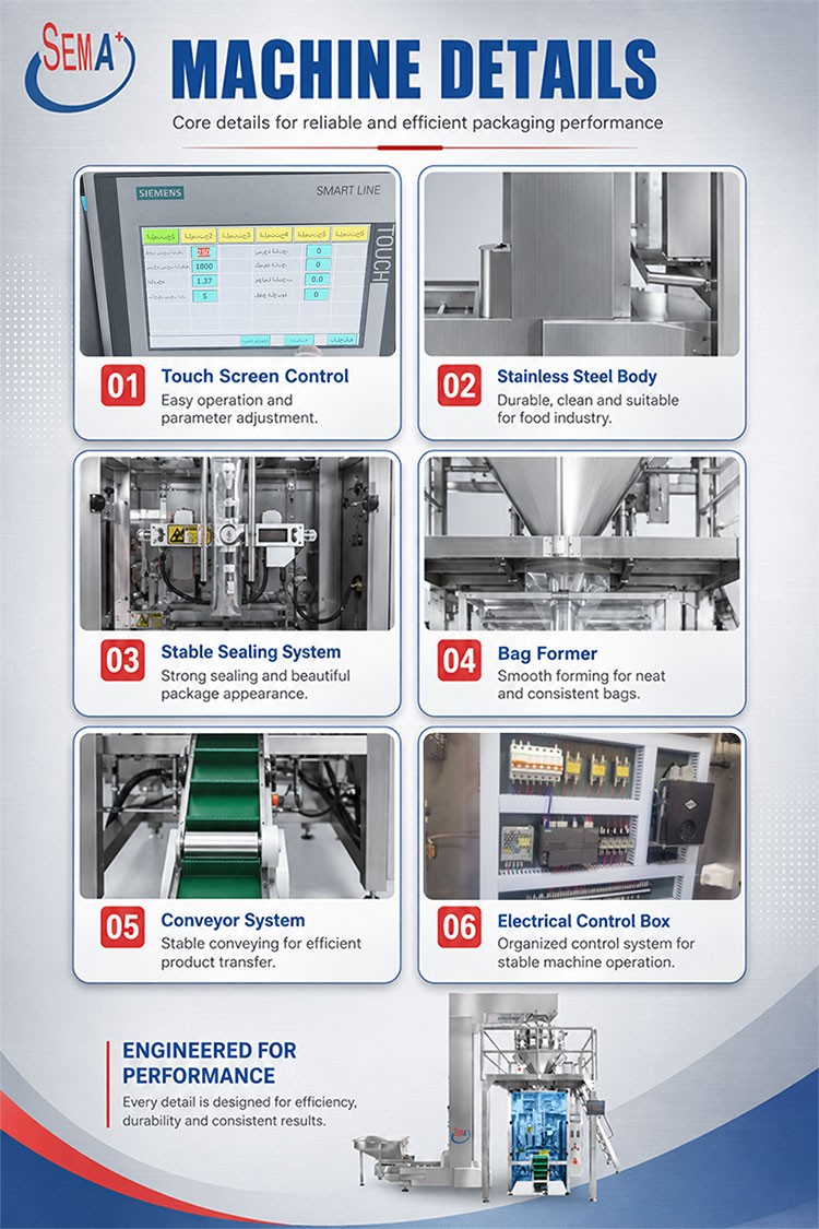 Automatic High Accuracy VFFS Powder Pouch Bag Packing Machine with Auger Filler