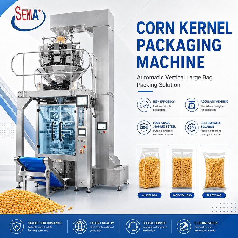 Automatic Multihead Weigher VFFS Pouch Bag Packing Machine for Corn Kernels