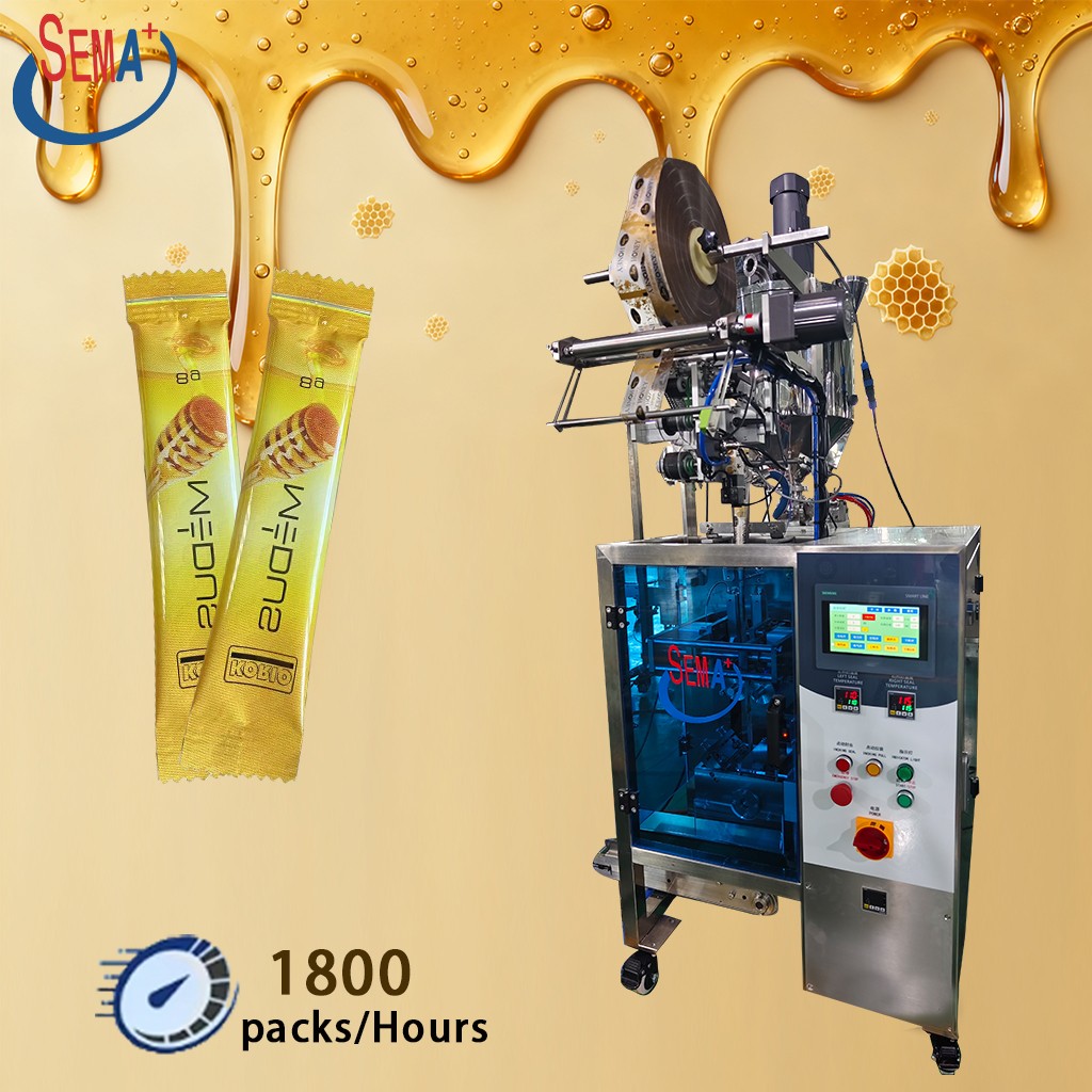 Automatic Honey Stick Pack and Sachet Packing Machine with Siemens PLC Control Automatic Honey Stick Pack and Sachet Packing Machine with Siemens PLC Control