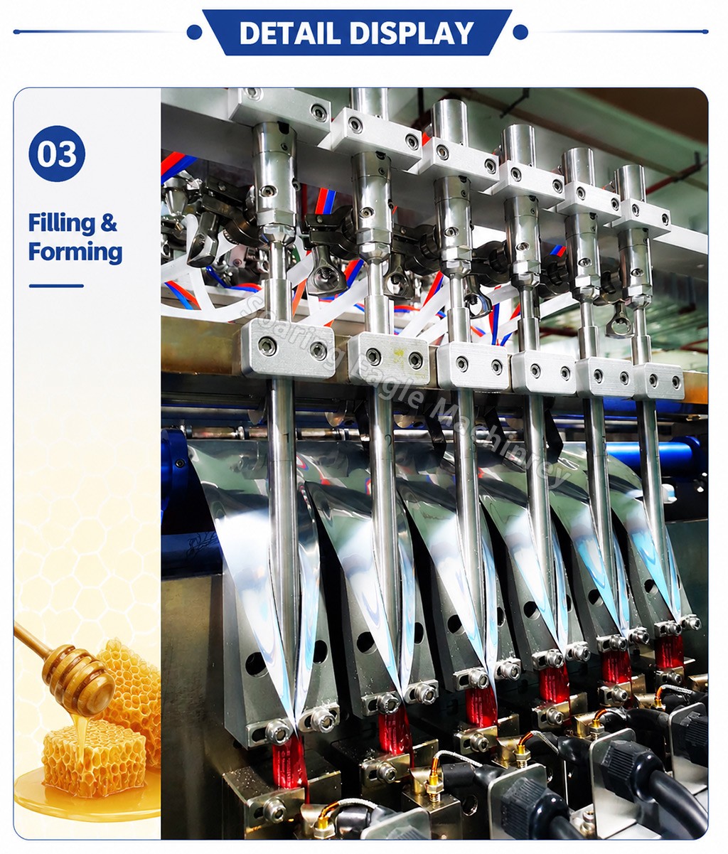 High Speed Multi-Lane Honey Sachet Packing Machine for Manuka Honey Stick Pack Packaging