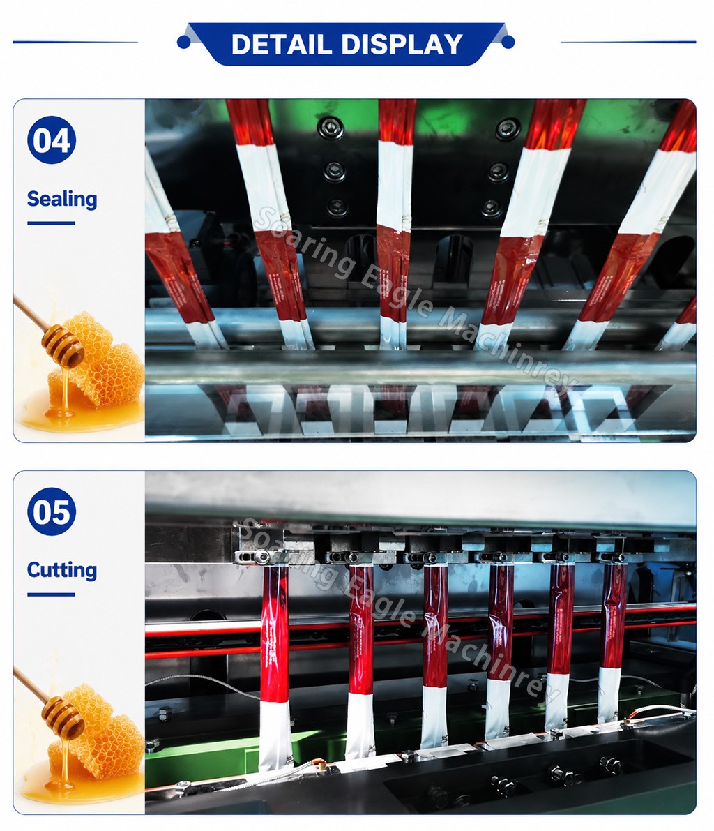 High Speed Multi-Lane Honey Sachet Packing Machine for Manuka Honey Stick Pack Packaging