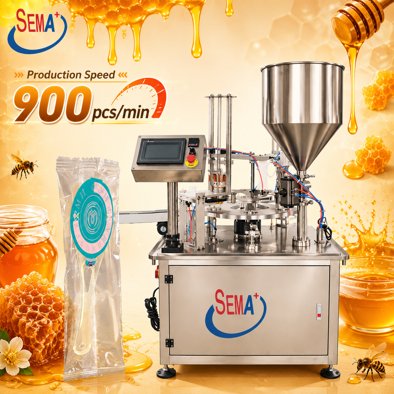 High Speed Single Head Honey Spoon Packing Machine for Manuka Honey Spoon Packaging