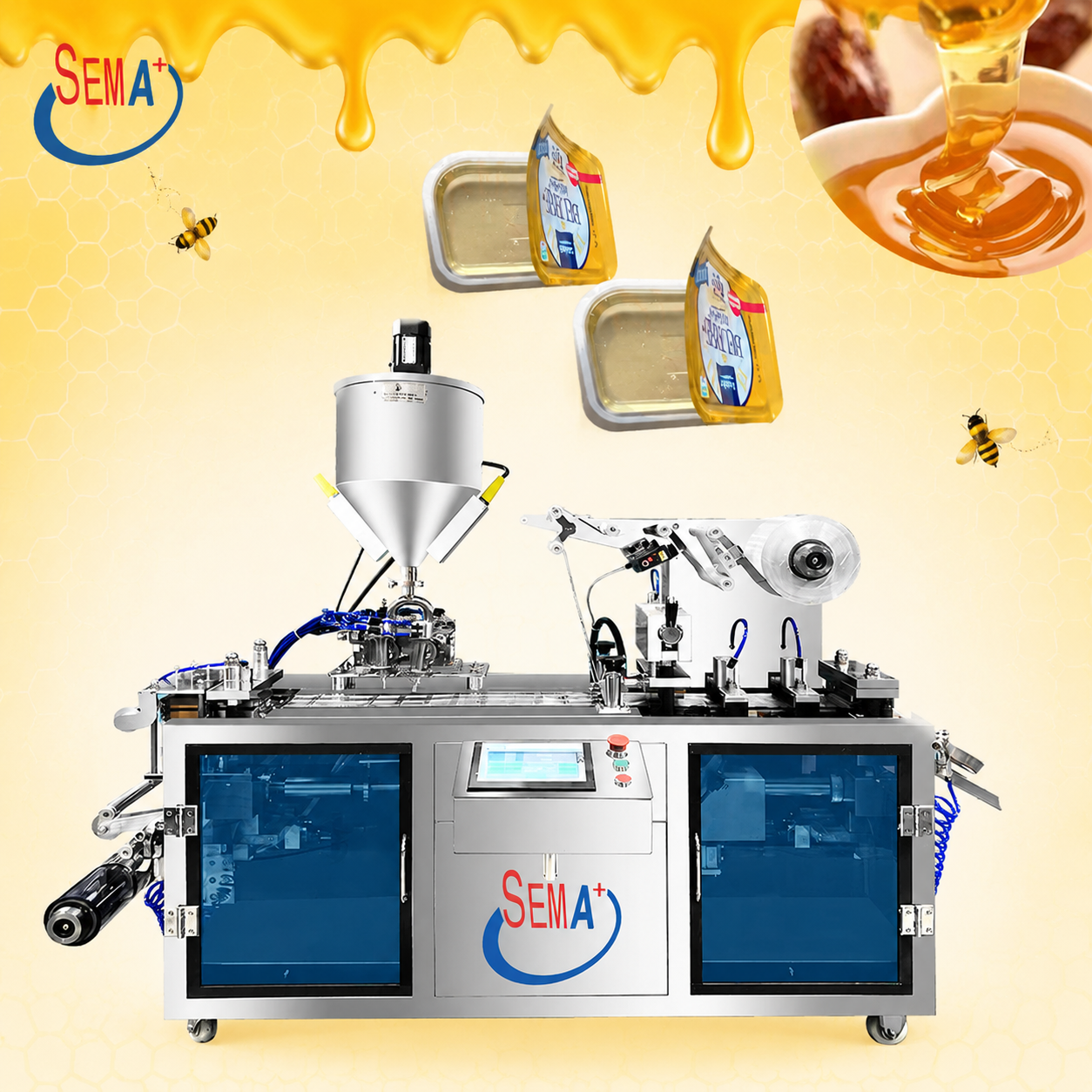 High Speed Honey Blister Packing Machine | Automatic Liquid Honey Blister Filling and Sealing Machine with PLC Control