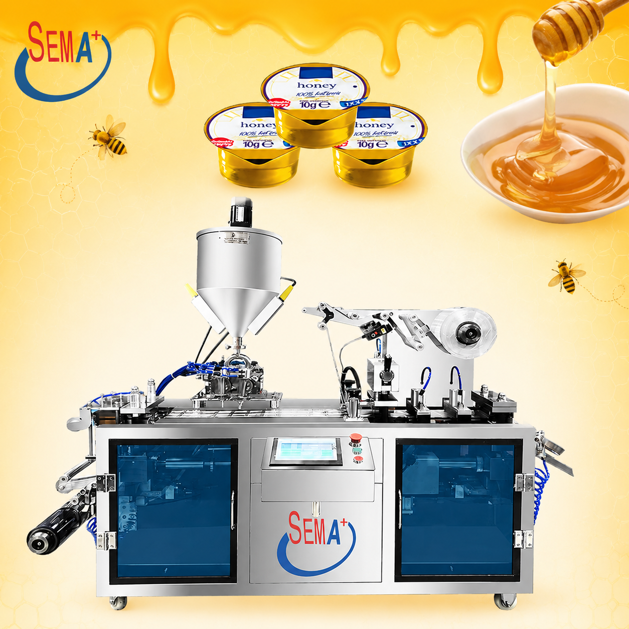 Automatic Honey Blister Packing Machine | Liquid Honey Single Dose Blister Packaging Equipment for Food Grade Use