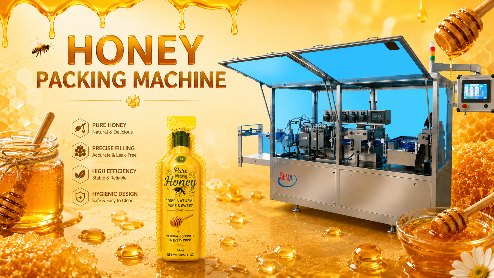automatic plastic ampoule Liquid Honey Pouch Filling Sealing Machine