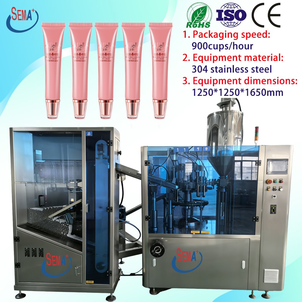 Automatic Cosmetic Tube Packing Machine for Cream Gel Ointment Toothpaste Plastic Tube Filling Sealing