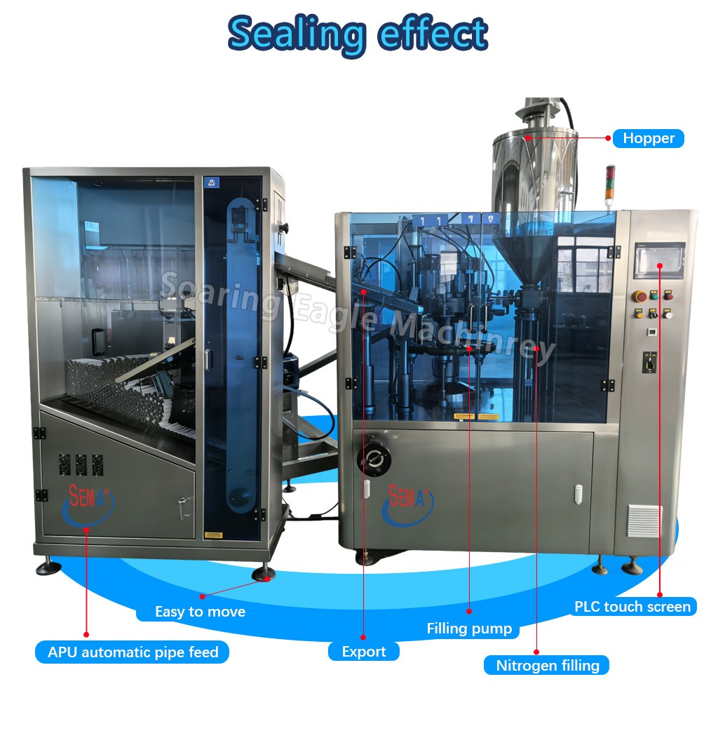Automatic Cosmetic Tube Packing Machine for Cream Gel Ointment Toothpaste Plastic Tube Filling Sealing