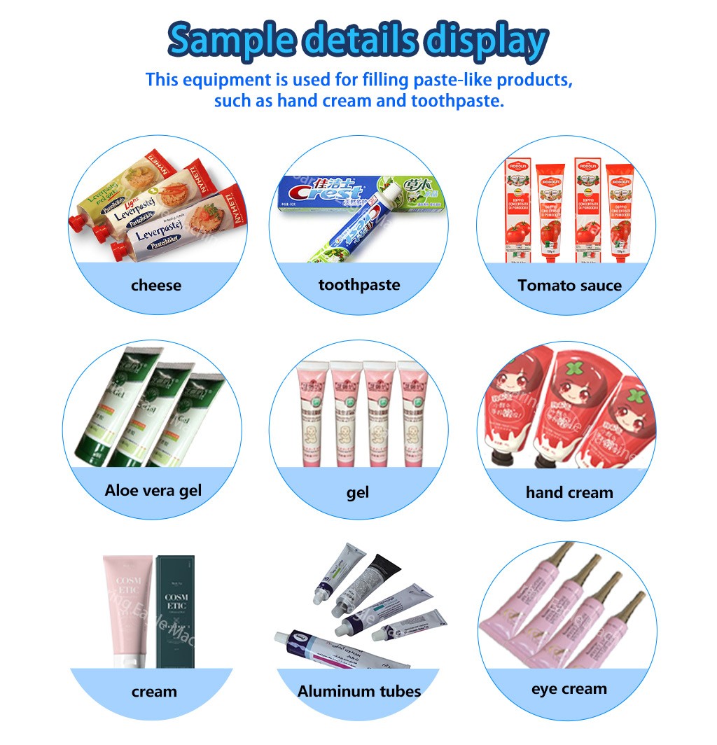 Automatic Cosmetic Tube Packing Machine for Cream Gel Ointment Toothpaste Plastic Tube Filling Sealing