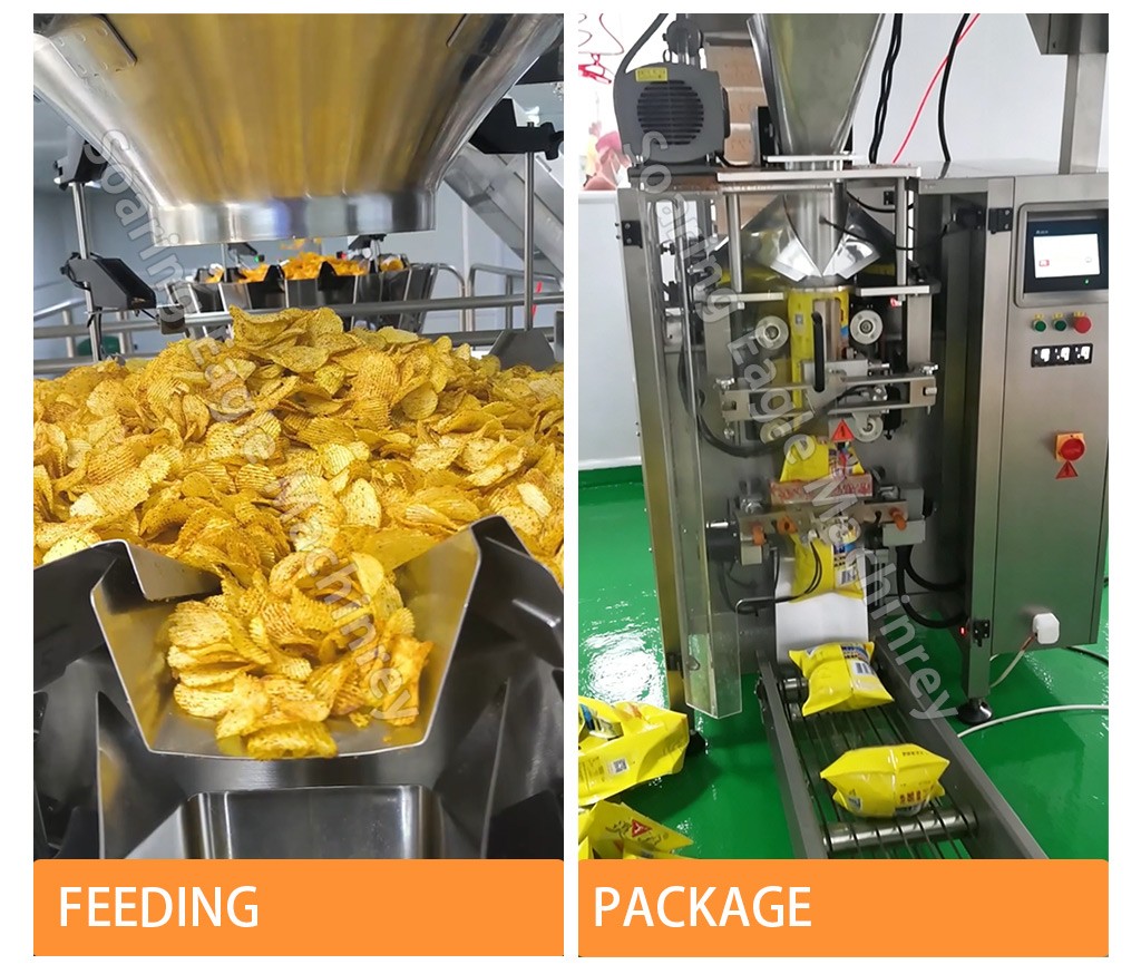 Automatic Potato Chip Frying Production Line Packing Machine Complete Potato Chips Processing Line