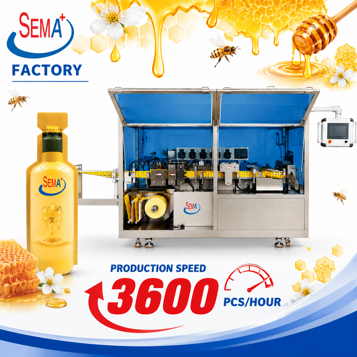 Automatic Honey Plastic Ampoule Packing Machine | Honey Plastic Ampoule Filling Sealing Packing Machine
