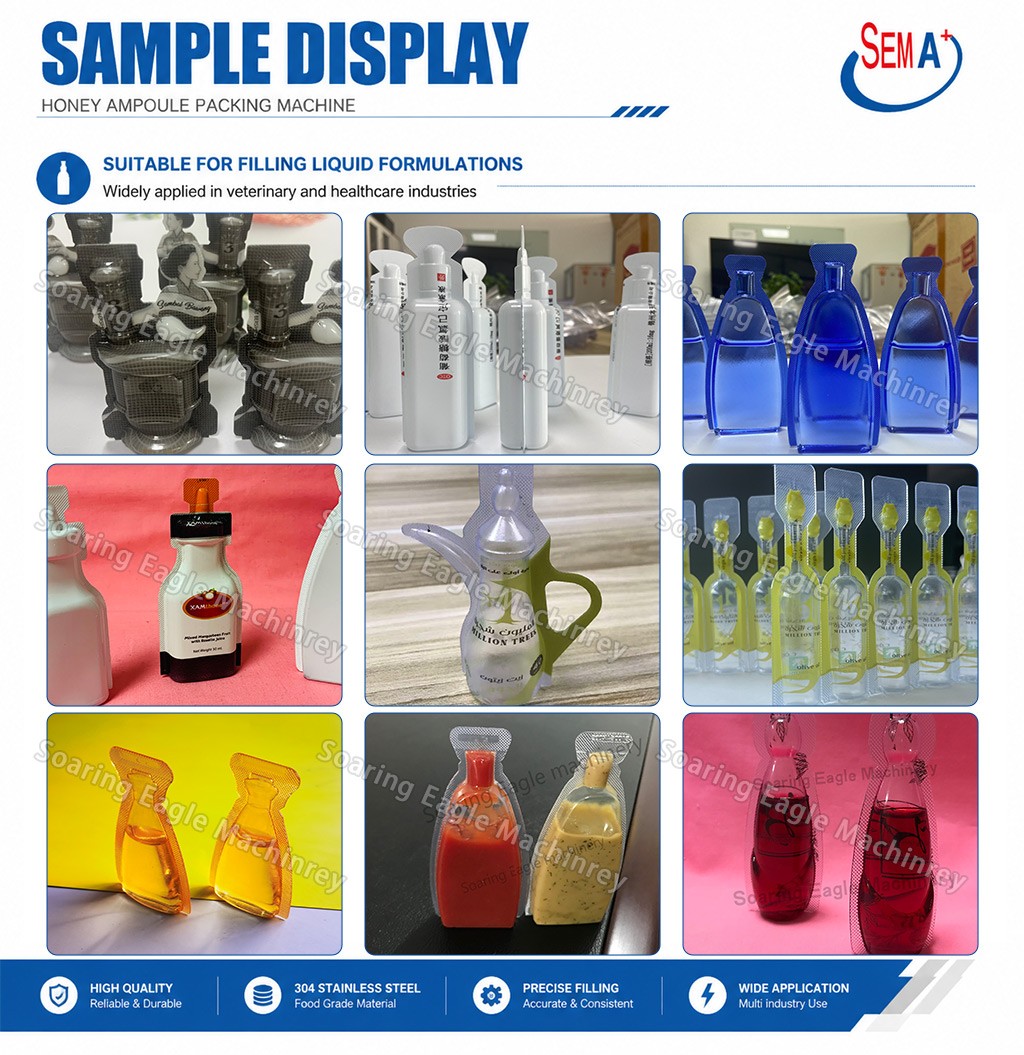 Automatic Honey Plastic Ampoule Packing Machine | Honey Plastic Ampoule Filling Sealing Packing Machine