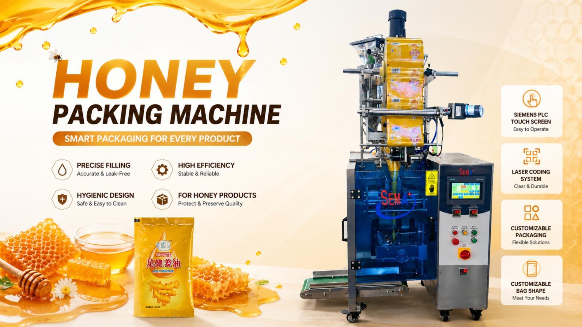 Model A Automatic Paste 3 Side Seal Sachet Packing Machine
