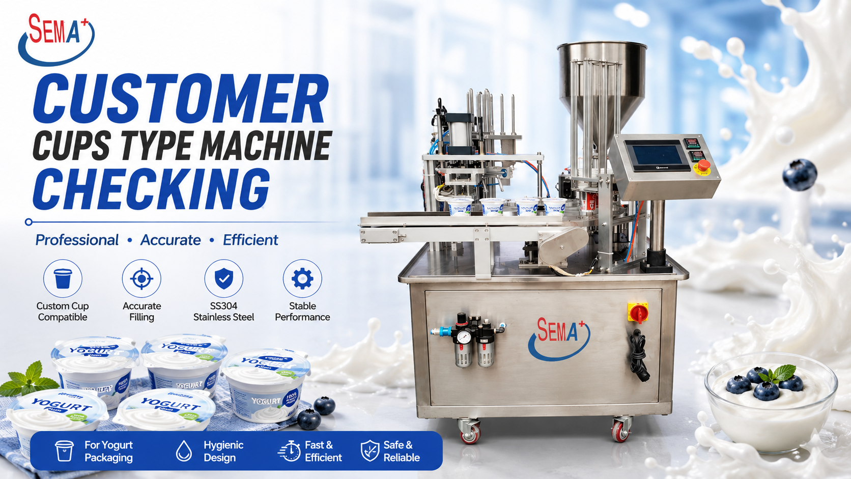 Customized Pre-Made Cup Packing Machine for Yogurt and Liquid Filling