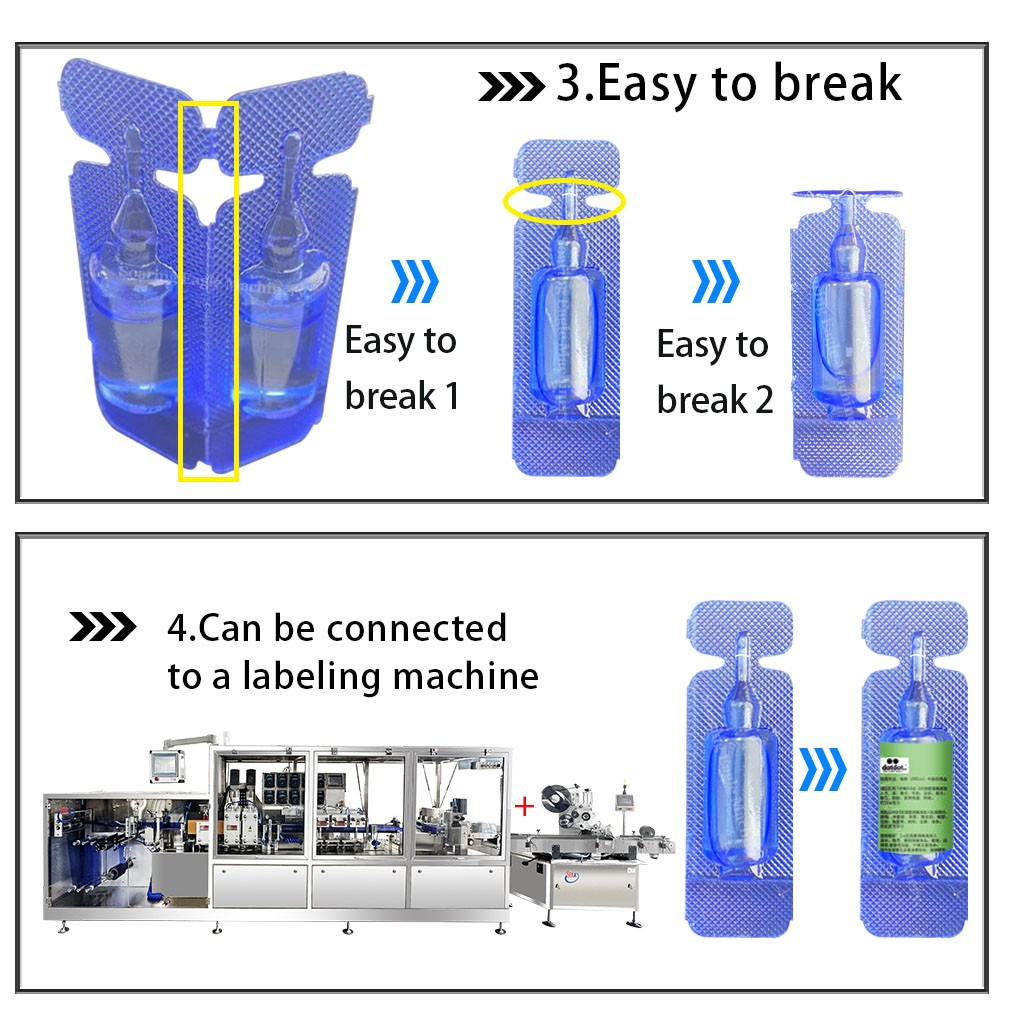 Automatic Oral Liquid Plastic Ampoule Packaging Machine with Siemens PLC Automatic Oral Liquid Plastic Ampoule Packaging Machine with Siemens PLC