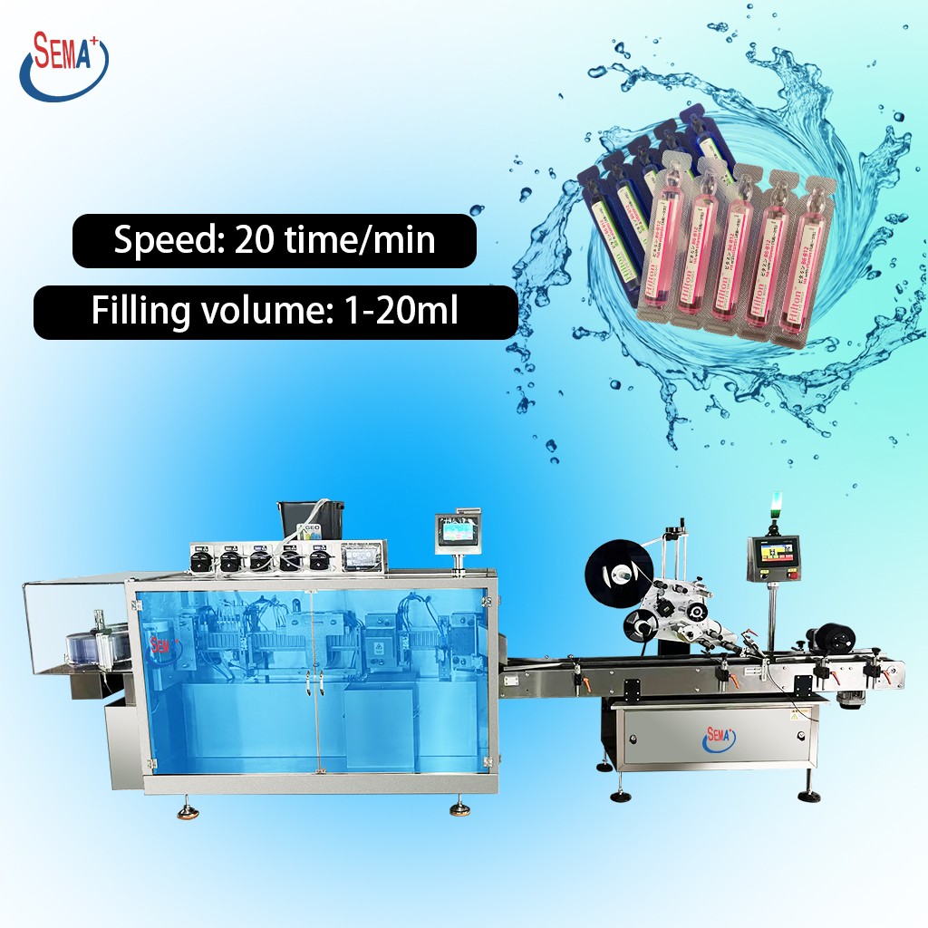 Automatic Oral Liquid Plastic Ampoule Packaging Line with Labeling Machine Automatic Oral Liquid Plastic Ampoule Packaging Line with Labeling Machine