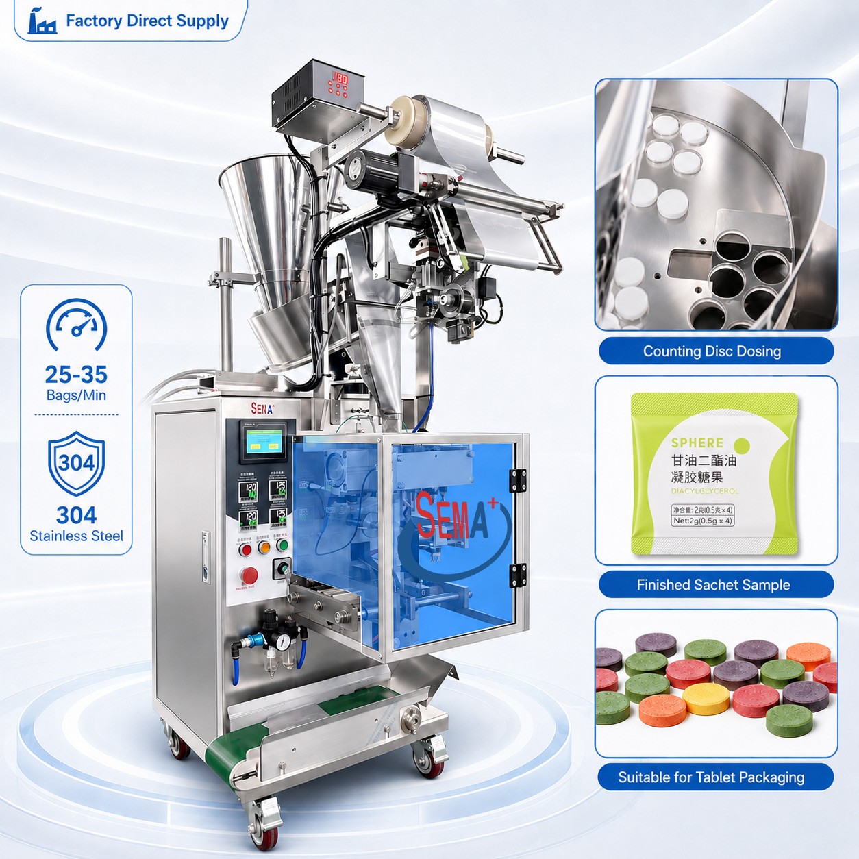 Automatic Single Lane Sachet Packing Machine for Tablets & Capsules | Tablet Sachet Packing Machine | Capsule Sachet Packing Machine | Tablet Capsule Sachet Packing Machine