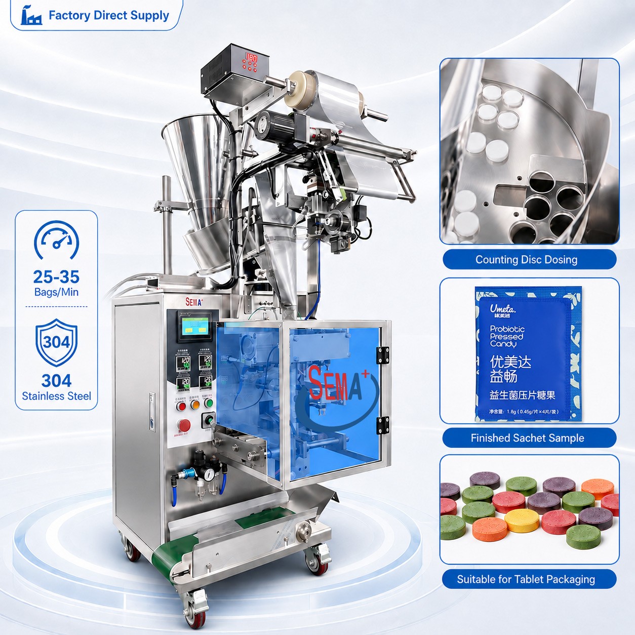 Automatic Single-Lane Pharmaceutical Packaging System | Tablet Sachet Packing Machine | Capsule Sachet Packing Machine | Tablet Capsule Sachet Packing Machine Automatic Single-Lane Pharmaceutical Packaging System | Tablet Sachet Packing Machine | Capsule Sachet Packing Machine | Tablet Capsule Sachet Packing Machine
