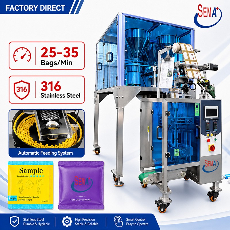 Intelligent Automatic Packaging Solution with 8 Hopper Feeder | Tablet Sachet Packing Machine