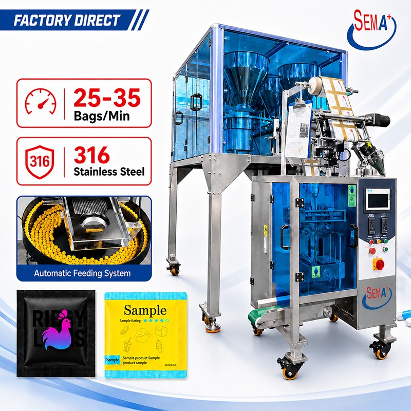 Intelligent Automatic Packaging Solution with 8 Hopper Feeder System | Tablet Sachet Packing Machine