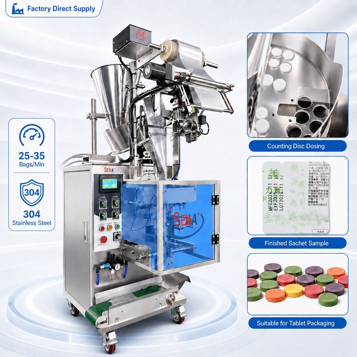 Compact Smart Packaging Unit for Vitamins and Healthcare Products | Tablet Sachet Packing Machine | Capsule Sachet Packing Machine | Tablet Capsule Sachet Packing Machine