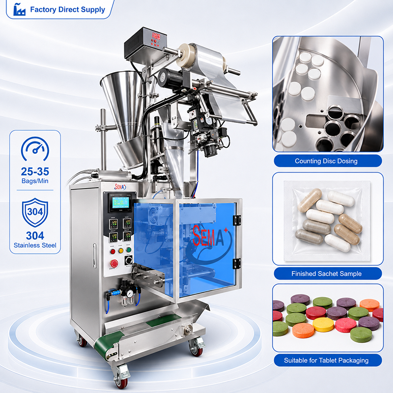 Efficient Solid Product Handling Equipment for Medical Applications | Capsule Sachet Packing Machine