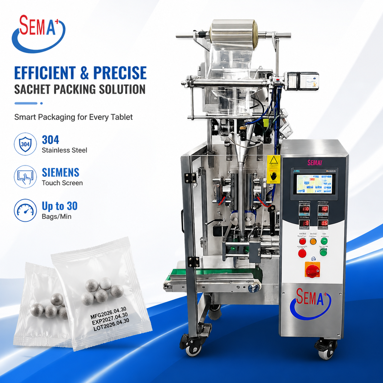 Automatic Multi-Format Packaging Solution for Tablets and Granules | VFFS packing machine
