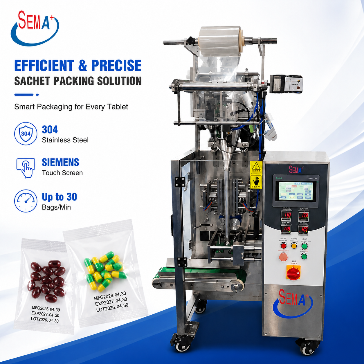 Precision Dosage Equipment for Pharmaceutical Solid Products | Tablet Sachet Packing Machine