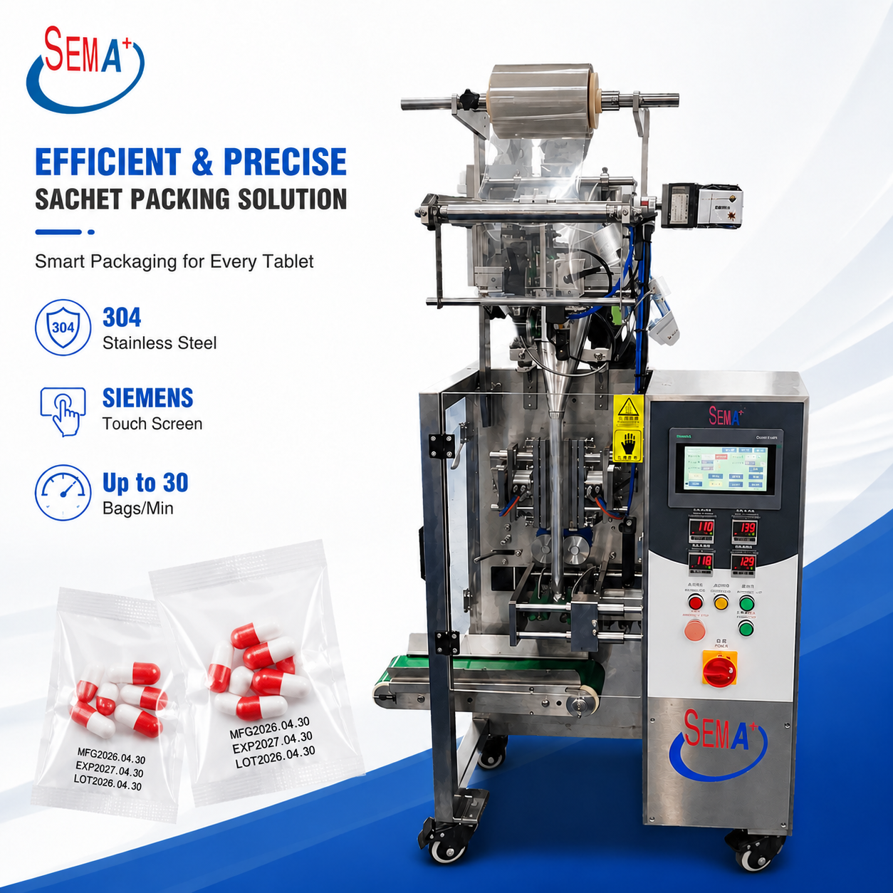 Advanced Nutritional Product Processing Unit with Smart Measurement | Tablet Capsule Sachet Packing Machine