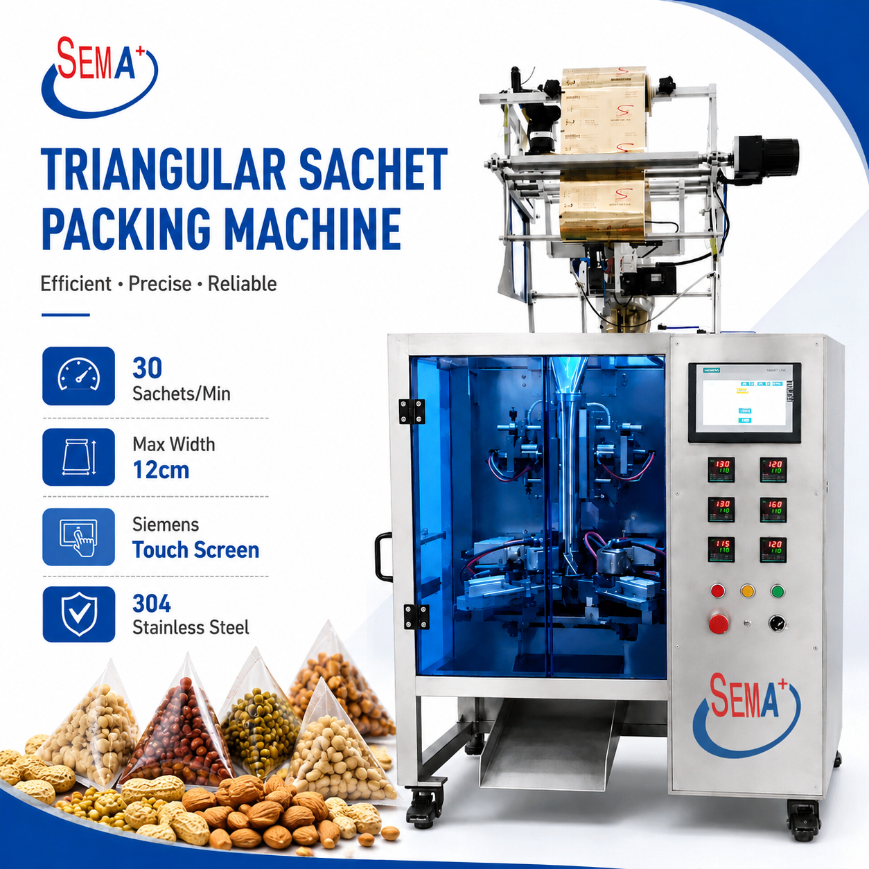 Automatic Triangular Sachet Packing Machine Pyramid Tea Bag Packaging Machine For Tea Coffee Automatic Triangular Sachet Packing Machine Pyramid Tea Bag Packaging Machine For Tea Coffee