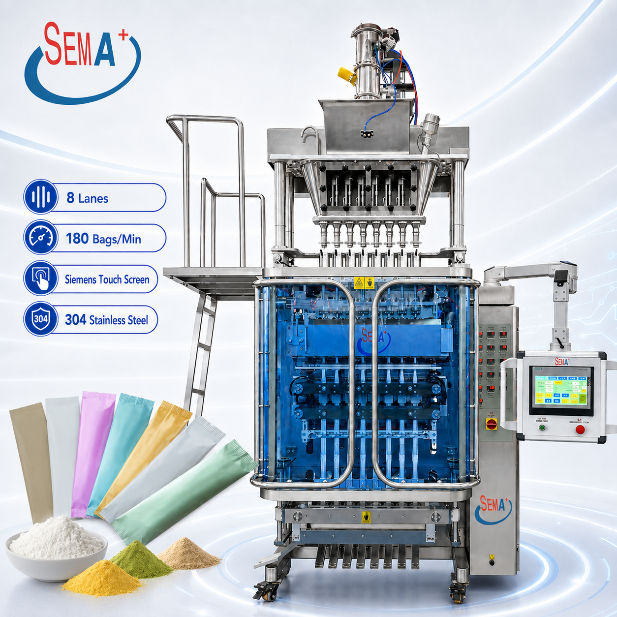 Automatic Multi Lane Powder Sachet Packing Machine For Coffee Milk Powder Spice And Food Packaging Production Automatic Multi Lane Powder Sachet Packing Machine For Coffee Milk Powder Spice And Food Packaging Production