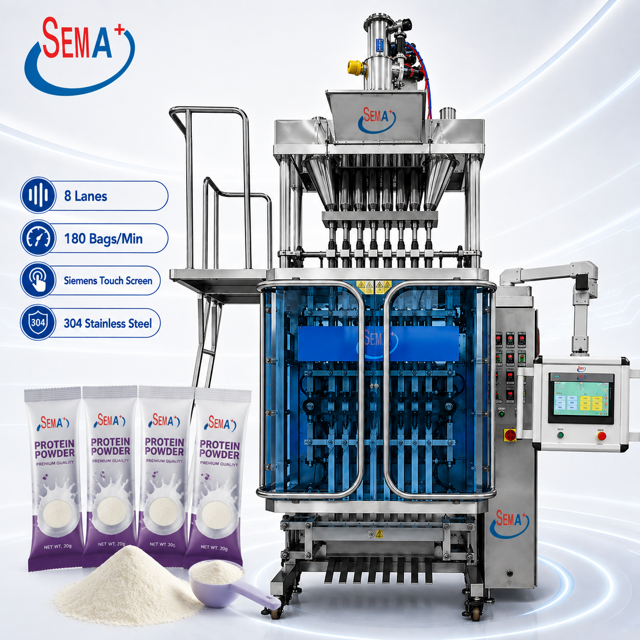 Automatic Multi Lane Powder Packing Machine For Sugar Coffee Seasoning And Nutritional Powder Products Automatic Multi Lane Powder Packing Machine For Sugar Coffee Seasoning And Nutritional Powder Products