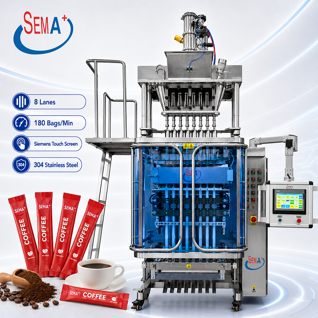 Commercial Multi Lane Powder Sachet Packaging Machine For Food Supplement Coffee And Spice Production