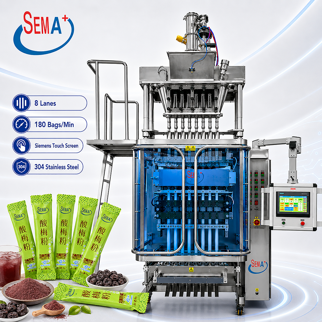 Automatic Powder Filling And Packing Machine With Multi Lane Sachet Forming Sealing Cutting Function