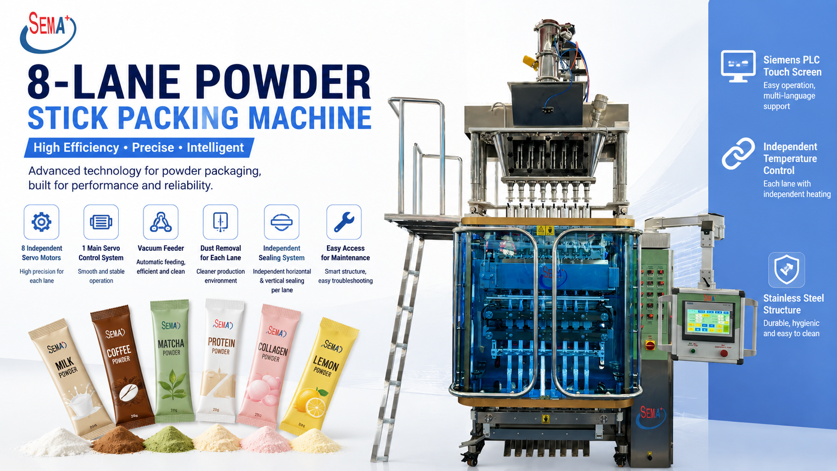 How Can an 8-Lane Powder Stick Packing Machine Improve Packaging Efficiency and Accuracy?