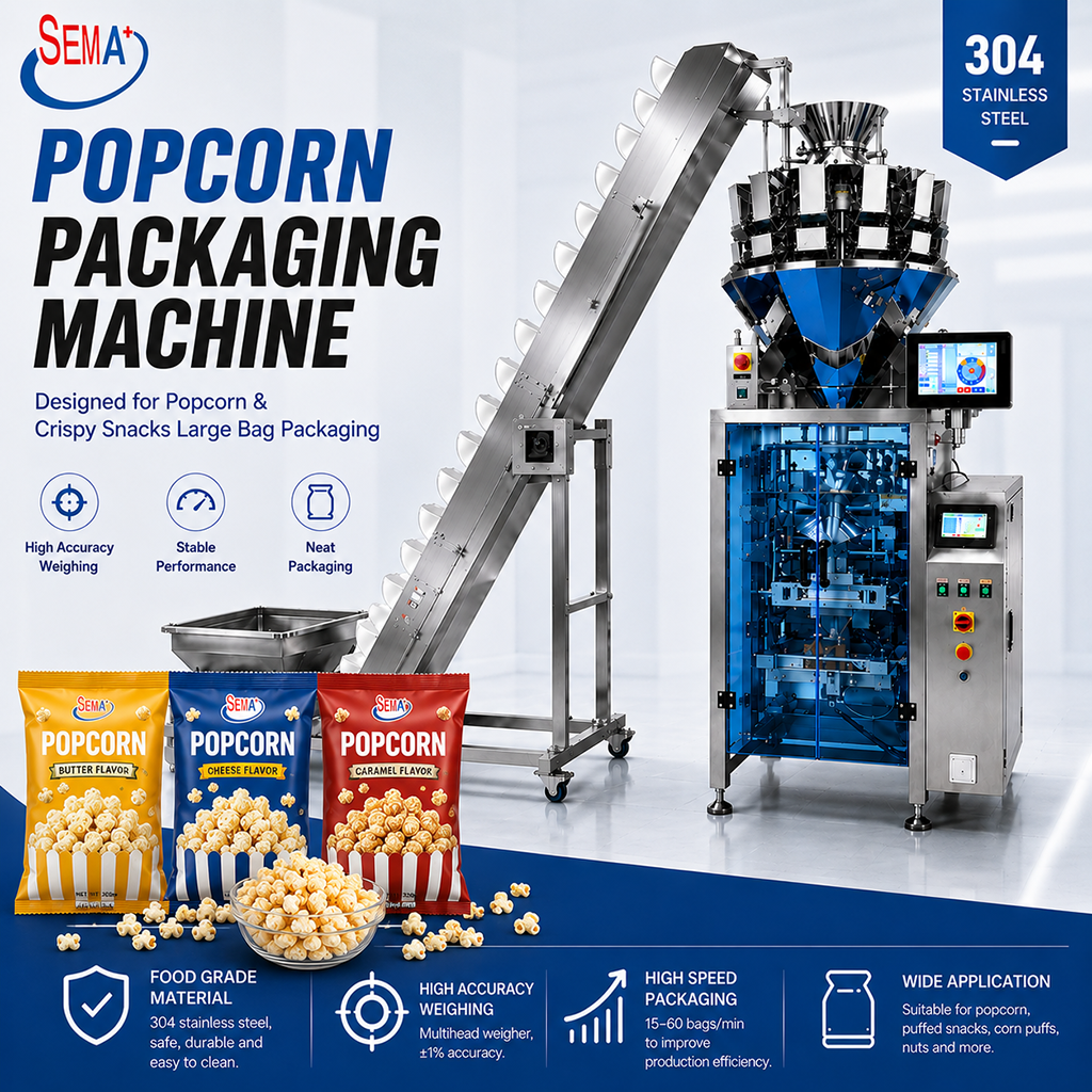 Commercial Food Pouch Bag Packing Machine with Weighing System Automatic VFFS Packaging Machine Commercial Food Pouch Bag Packing Machine with Weighing System Automatic VFFS Packaging Machine