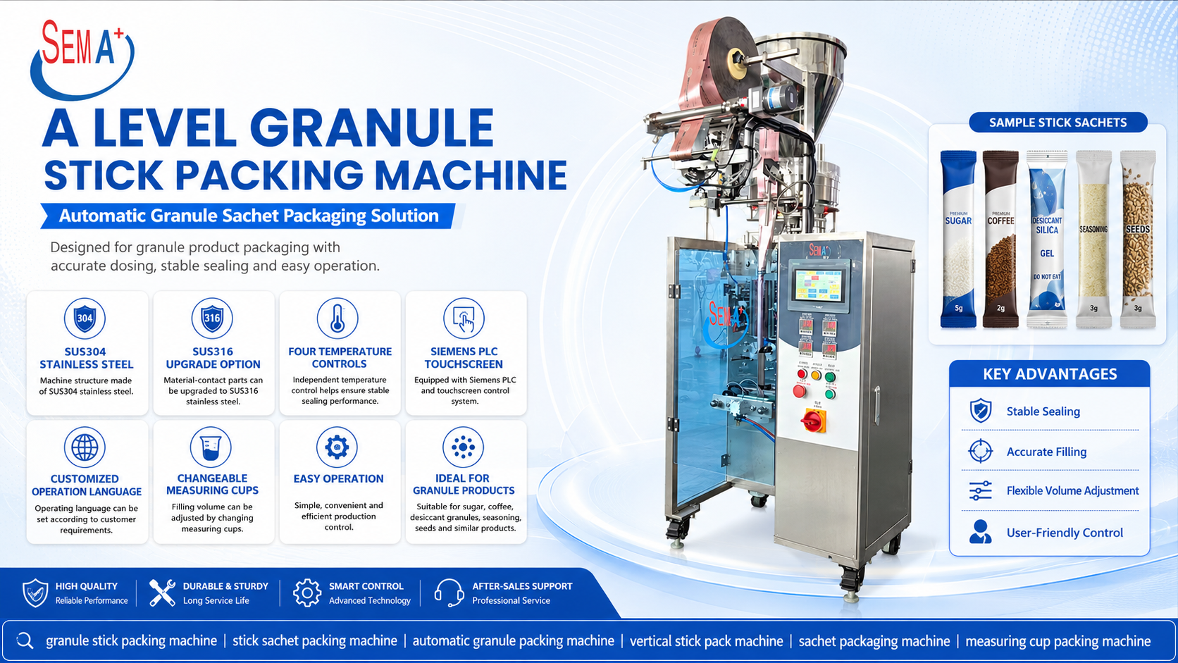 How Does an A-Level Granule Stick Packing Machine Improve Sachet Packaging Efficiency?